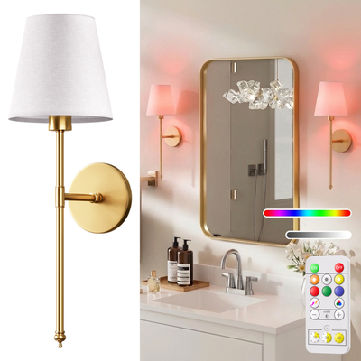 NordicAura – Applique murale rechargeable sans fil en or brossé